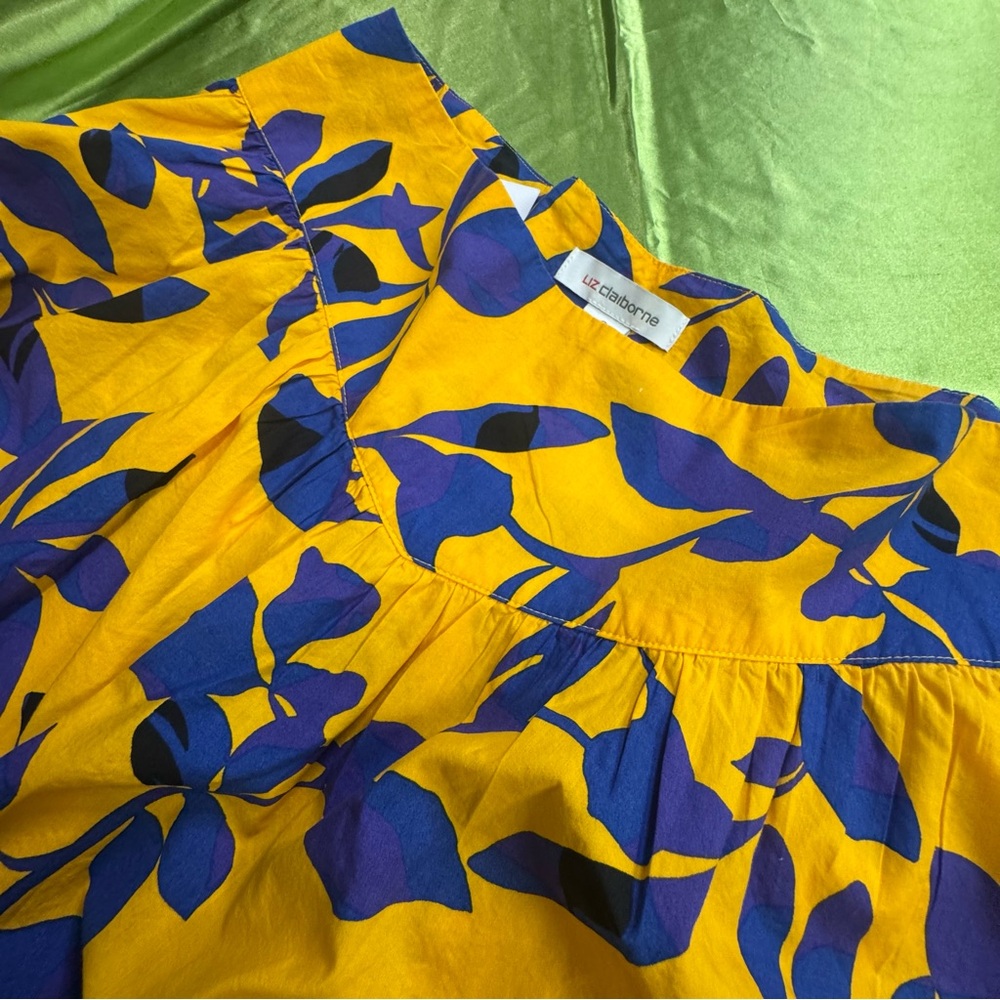 Liz Claiborne - Vibrant Yellow and Blue Skirt - 8 - Fast Ship